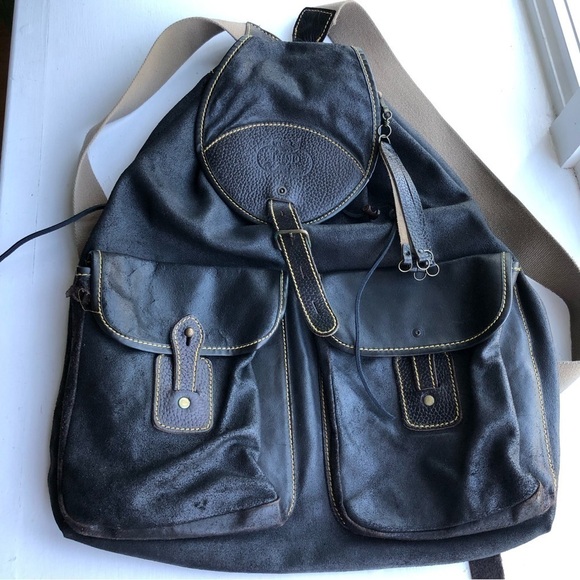 VINTAGE dark brown distressed leather backpack - Picture 6 of 17